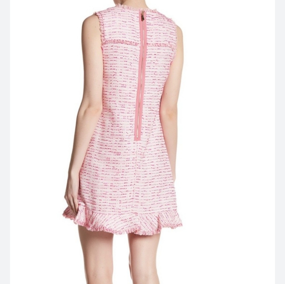 Pink Tweed Sleeveless Dress